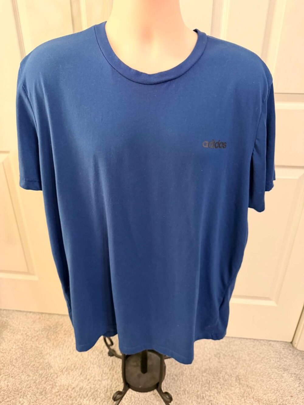 Men's Like New Navy Blue Adidas Climalite Short-Sleeved T-Shirt Size XXL
